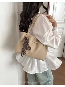 Borsa shopper da donna capiente elegante retro in ecopelle borsa a spalla per lavoro quotidiano.