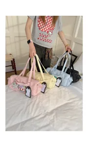 Japanese Style 2D Ita Bag Cylindrical Shoulder Tote Cute Star Print Clear Badge Window