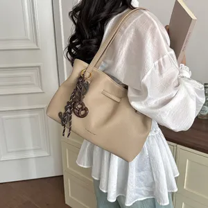 Grande borsa shopper da donna casual borsa a tracolla in pelle PU elegante per uso quotidiano.