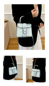 Detailed view of stylish retro snakeskin pattern top-handle shoulder crossbody handbag.