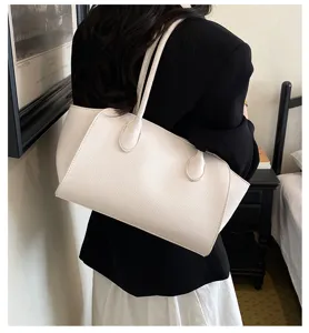 Large capacity women's shoulder tote bag for daily commute minimalist underarm bag