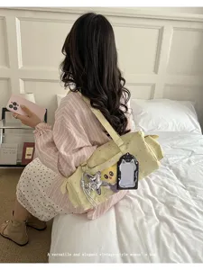 Japanese style cute star pattern itabag shoulder bag large capacity daily commuter tote bag.