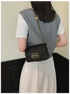 Quilted chain shoulder bag for women luxury designer crossbody bag elegant flap purse