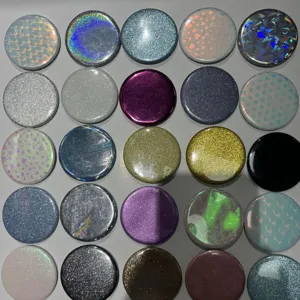 Holographic glitter badge covers round specialty paper cards decorative metallic films set