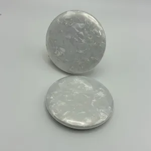 White ceramic texture badge backing paper, craft art paper circles for custom pin button making.