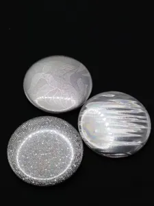 Laser series round badge backing paper and holographic card pads, perfect for display.
