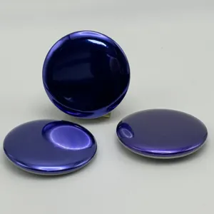 Glossy metal badge base accessories in cold blue finish, perfect for anime merch and DIY badges.