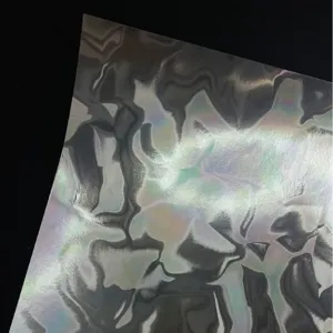 Holographic water ripple flash paper for badge making, shimmering craft special paper sheet.