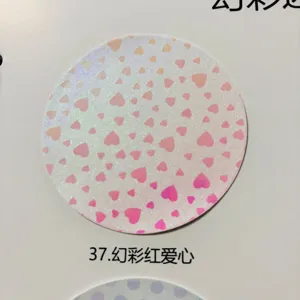 Holographic heart glitter badge paper sticker sheet for DIY craft and peripheral design