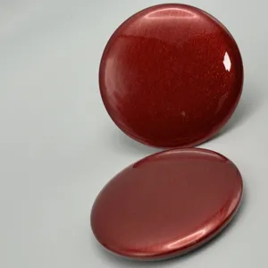 Red glitter round badge blanks detailed view for custom anime merchandise crafts.