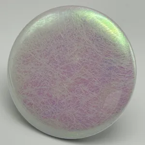 Iridescent silk glitter badge film for custom button pins, holographic shiny surface cover.
