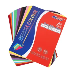 Colorful A4 card stock paper pack, multi-color construction paper for kids art and crafts.