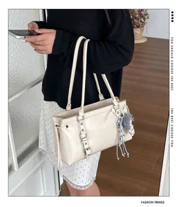Retro PU lederen okseltas schoudertas voor dames, grote capaciteit stijlvolle tas.