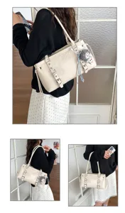Retro vintage stijl grote capaciteit schouder tote tas voor vrouwen chique handtas.