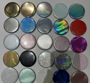 Round badge covers holographic glitter sticker DIY handmade decorative accessories display sheet