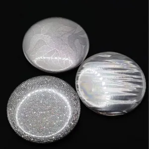 Laser badge backing paper holographic double flash badge insert round diy craft accessory 3pcs