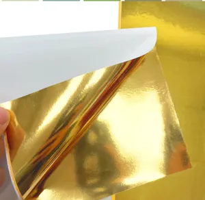 Gold mirror cardstock reflective paper for DIY crafts and model backgrounds, single sided sheet.