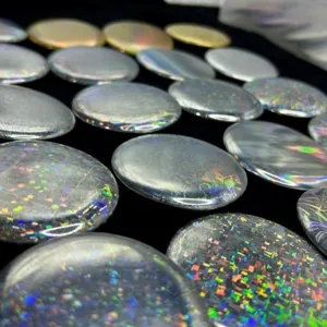 Laser holographic badge backing paper special flash card paper for DIY crafts and badge making.