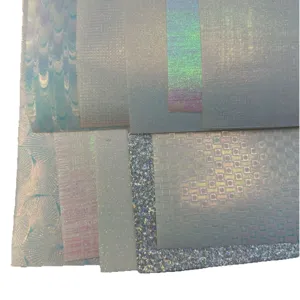 Holographic glitter special paper for metal badges and DIY crafts, iridescent pattern sheet.