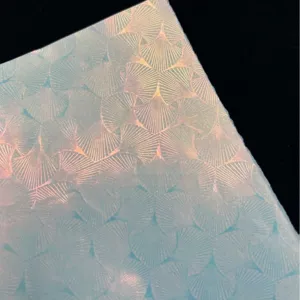 Holographic specialty paper for metallic badges, double flash pattern shiny craft paper sheet.