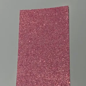 Pink glitter paper sheet for badge backing special cardstock DIY craft decorative use.