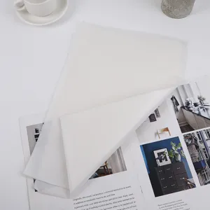 Translucent white tissue paper for gift wrapping, flower packing, and shoe stuffing