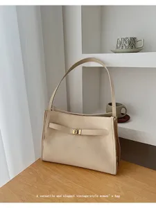 Borsa a tracolla tote minimalista in pelle PU da donna, elegante borsetta vintage.