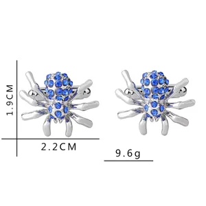 Boutons de manchette forme d araignee strass bleu argentes homme mode affaires chemise