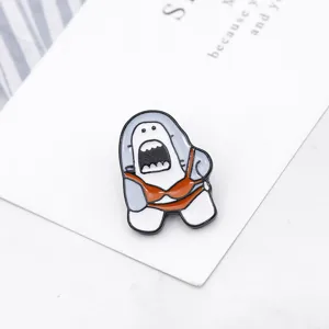 Leuke cartoon haai bikini emaille speld broche badge voor kleding accessoires