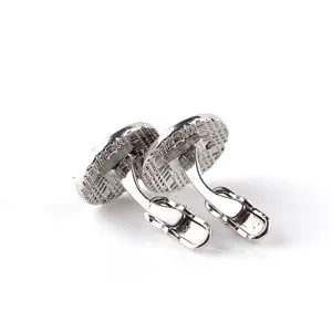 Silver metal cufflinks for men and women business dress shirts elegant accessories classic design