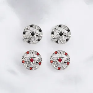 Satanisch pentagram strass legering manchetknopen heren hemd accessoires set 4