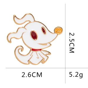 Carina spilla smaltata cane fantasma Halloween cartone animato badge metallico regalo
