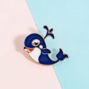Niedliche Cartoon Wal Emaillierte Anstecknadel Brosche fuer Jeansjacke Rucksack Tier Accessoires