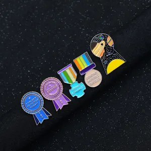 Set of 5 funny enamel pins mental health awareness brooches badges backpack accessories