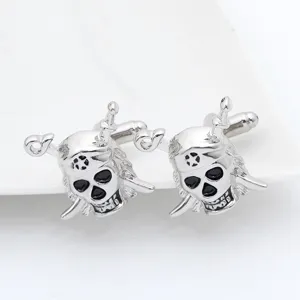 Metall Totenkopf Manschettenknöpfe Herren Französisches Hemd Mode Accessoires Anime Stil Geschenk