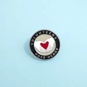 Ehrenamt Herz Emaille Pin Abzeichen, kreative Metall Brosche für Jeansjacken und Taschen.