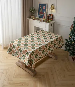 Christmas tablecloth jacquard vintage holiday table cover rectangular dining room decor winter design