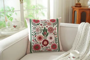 Jacquard floral decorative throw pillow cover for living room sofa cushion home decor.