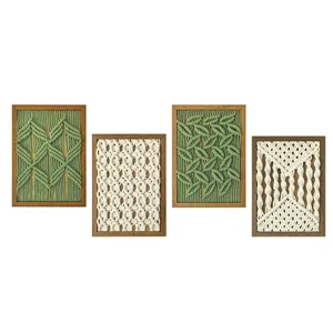 Style Nordique Macramé Suspension Murale et Décoration de Table en Coton Tissé Art