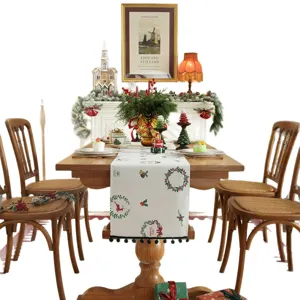 Cammino da tavola natalizio festivo in poliestere cotone decorazione per sala da pranzo