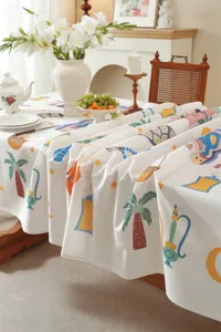 Mittlerer Osten Stil Schloss Palme bedruckte Tischdecke fur Esszimmertisch Dekoration.