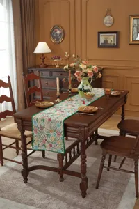 American retro style table runner jacquard floral design dining table cover home decor