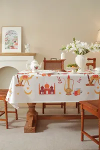 Mittlerer Osten Stil bedruckte Polyester Tischdecke Schloss Kamel Mond Esstisch Abdeckung