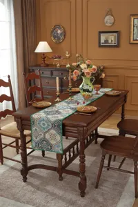 American retro table runner jacquard paisley table flag for dining room coffee table setup