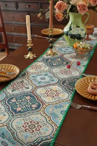 American vintage paisley table runner jacquard dining table cover coffee table decoration