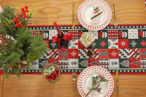 Tavola di Natale runner jacquard decorazione festiva per la casa stile natalizio
