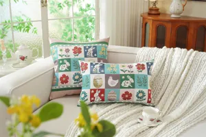 Easter jacquard throw pillow covers set, decorative cushion case for living room sofa