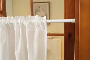 White lace short curtain french style embroidered cafe curtain for kitchen window and door decor
