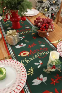 Runner da tavola natalizio jacquard poliestere decorazione tavola festa casa natale