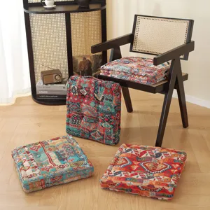 American Pastoral Style Square Cushion Thickened Polyester Cotton Seat Cushion For Living Office Home Decor Chair Cushion